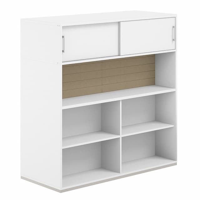 Стеллаж-комбо 1438 двухсторонний Norden Allegro AG.255.110.665.BG с антресолью и с экраном тканевым высоким