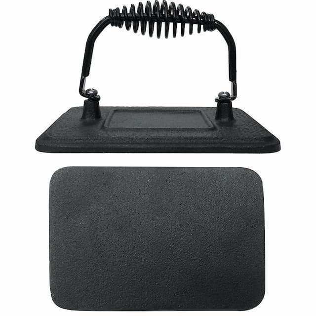 Пресс для жарки мяса P.L. Proff Cuisine 17х11 см, прямоугольный с ручкой, чугун, арт. 92001410