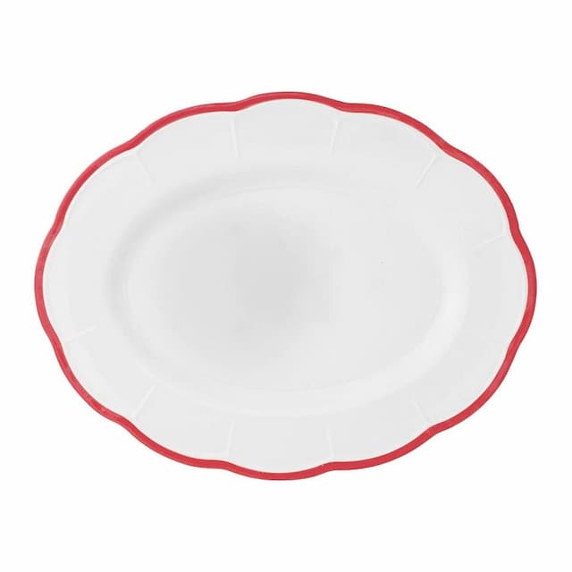 Блюдо овальное с цветным кантом (красный) Ø 36 см Bitossi Petalo PET00033 Bordo rosso