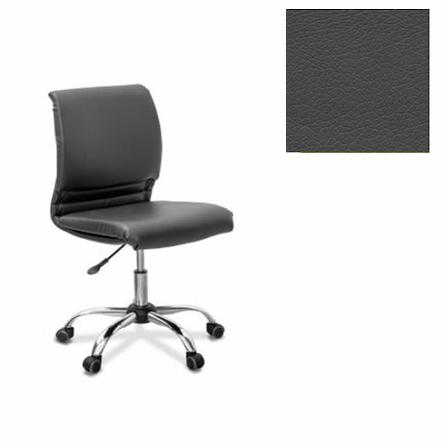 Офисное кресло для персонала Юнитекс Квадро Х экокожа премиум темно-серая CN1118