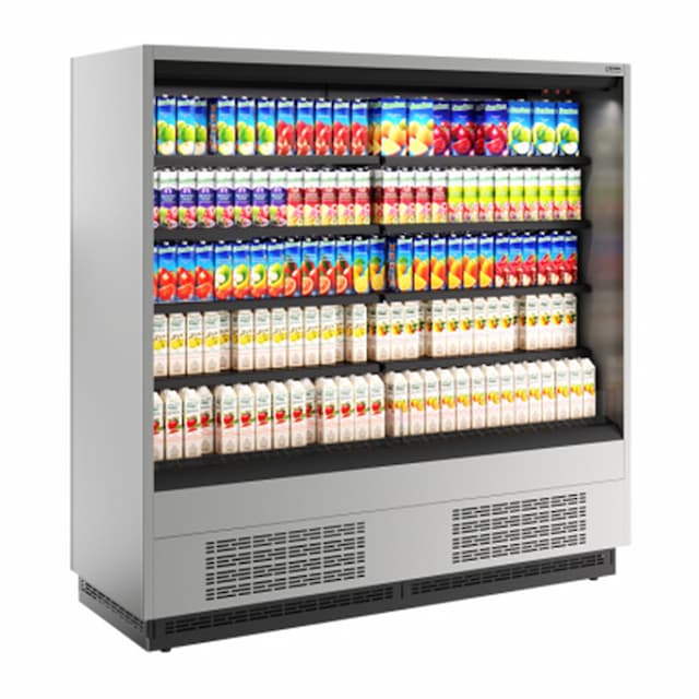 Витрина холодильная Carboma FC20-07 VM 1,9-2 0300 боковина металлическая (9006-9005) Cube 2 открытая