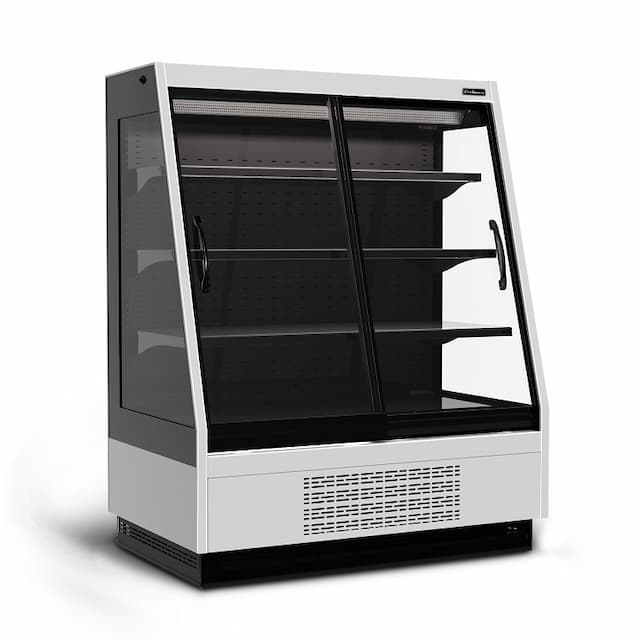 Витрина холодильная Carboma Tokyo 2 F16-08 VV 1,3-1 STANDARD фронт X1 (версия 2.0) (9006-9005)