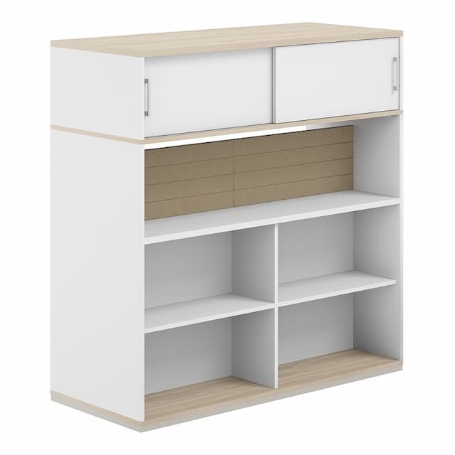 Стеллаж-комбо 1238 двухсторонний Norden Allegro AG.254.330.654.BG с антресолью и экраном тканевым низким