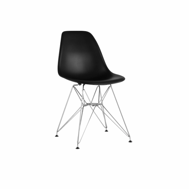 Стул пластиковый Клен Eames сгр021 с жестким сиденьем (черный)